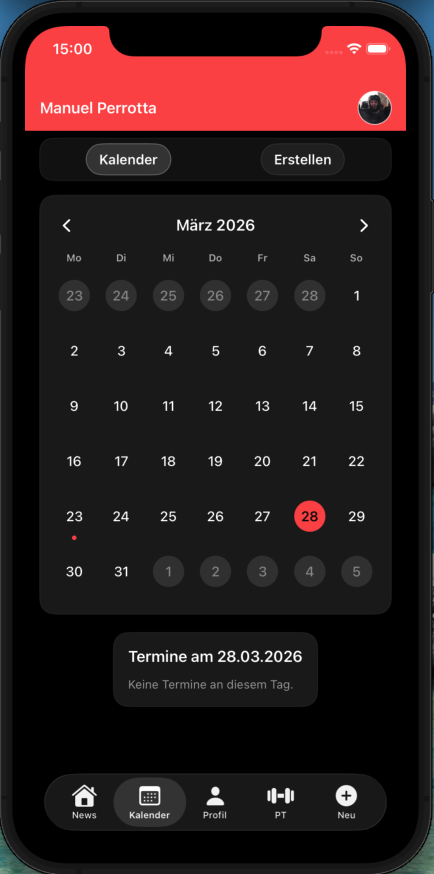 Vereins-App Kalender